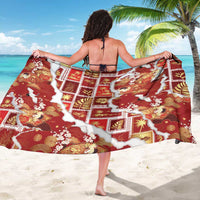 Hawaii Japanese Culture Red Sarong Spring Cranes Aloha Pattern LT01 - Polynesian Pride
