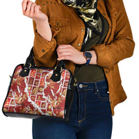 Hawaii Japanese Culture Red Shoulder Handbag Spring Cranes Aloha Pattern LT01 - Polynesian Pride