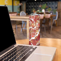 Hawaii Japanese Culture Red Skinny Tumbler Spring Cranes Aloha Pattern LT01 - Polynesian Pride