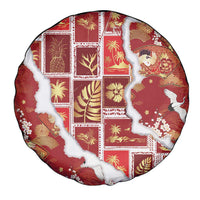 Hawaii Japanese Culture Red Spare Tire Cover Spring Cranes Aloha Pattern LT01 - Polynesian Pride