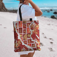Hawaii Japanese Culture Red Tote Bag Spring Cranes Aloha Pattern LT01 - Polynesian Pride