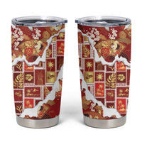 Hawaii Japanese Culture Red Tumbler Cup Spring Cranes Aloha Pattern LT01 Red - Polynesian Pride