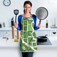 Hawaii Japanese Culture Sage Green Apron Spring Cranes Aloha Pattern LT01 - Polynesian Pride