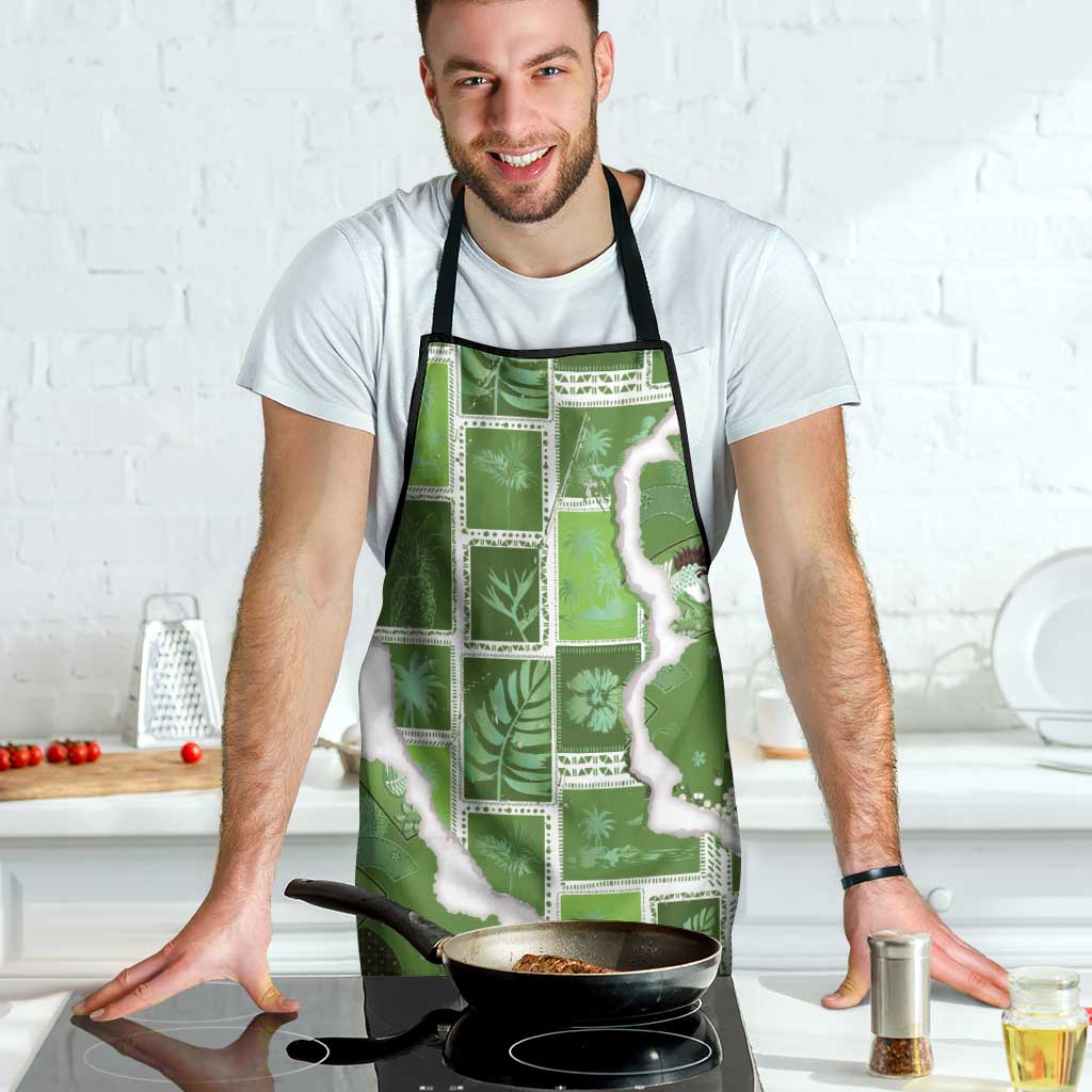 Hawaii Japanese Culture Sage Green Apron Spring Cranes Aloha Pattern LT01 - Polynesian Pride