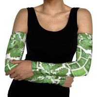 Hawaii Japanese Culture Sage Green Arm Sleeves Spring Cranes Aloha Pattern LT01 - Polynesian Pride
