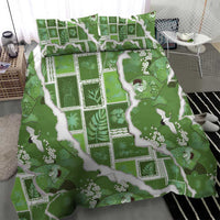 Hawaii Japanese Culture Sage Green Bedding Set Spring Cranes Aloha Pattern LT01 - Polynesian Pride