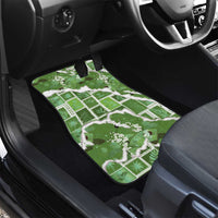 Hawaii Japanese Culture Sage Green Car Mats Spring Cranes Aloha Pattern LT01 - Polynesian Pride