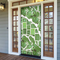 Hawaii Japanese Culture Sage Green Door Cover Spring Cranes Aloha Pattern LT01 - Polynesian Pride