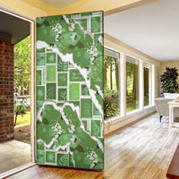 Hawaii Japanese Culture Sage Green Door Cover Spring Cranes Aloha Pattern LT01 - Polynesian Pride