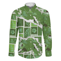 Hawaii Japanese Culture Sage Green Family Matching Tank Maxi Dress and Hawaiian Shirt Spring Cranes Aloha Pattern