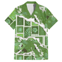 Hawaii Japanese Culture Sage Green Hawaiian Shirt Spring Cranes Aloha Pattern