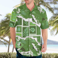 Hawaii Japanese Culture Sage Green Hawaiian Shirt Spring Cranes Aloha Pattern