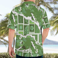 Hawaii Japanese Culture Sage Green Hawaiian Shirt Spring Cranes Aloha Pattern