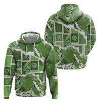 Hawaii Japanese Culture Sage Green Hoodie Spring Cranes Aloha Pattern