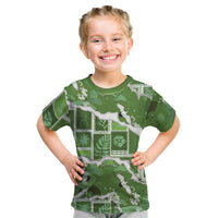 Hawaii Japanese Culture Sage Green Kid T Shirt Spring Cranes Aloha Pattern LT01 Sage - Polynesian Pride