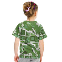 Hawaii Japanese Culture Sage Green Kid T Shirt Spring Cranes Aloha Pattern LT01 - Polynesian Pride