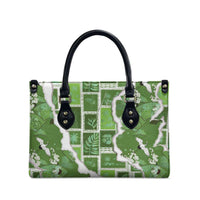 Hawaii Japanese Culture Sage Green Leather Bag Spring Cranes Aloha Pattern LT01 - Polynesian Pride
