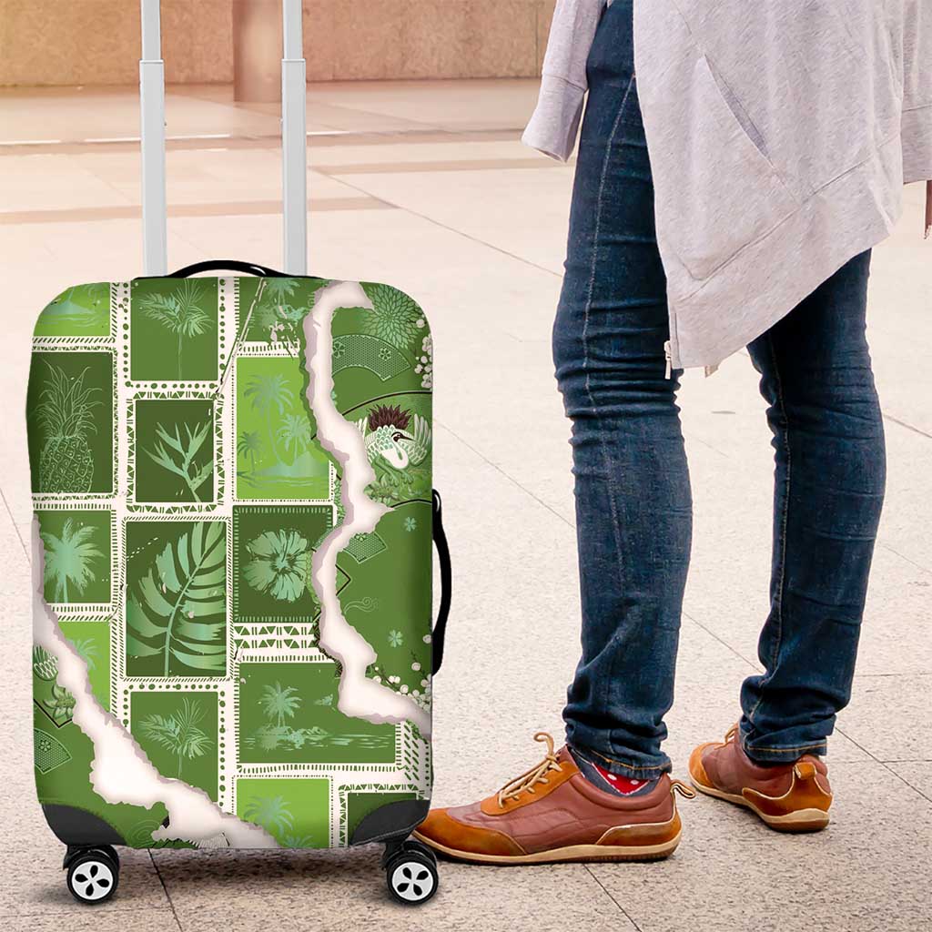 Hawaii Japanese Culture Sage Green Luggage Cover Spring Cranes Aloha Pattern LT01 Sage - Polynesian Pride