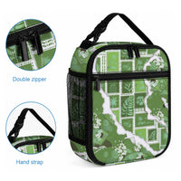 Hawaii Japanese Culture Sage Green Lunch Bag Spring Cranes Aloha Pattern LT01 - Polynesian Pride