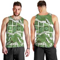 Hawaii Japanese Culture Sage Green Men Tank Top Spring Cranes Aloha Pattern LT01 - Polynesian Pride