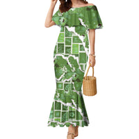 Hawaii Japanese Culture Sage Green Mermaid Dress Spring Cranes Aloha Pattern LT01 Women Sage - Polynesian Pride