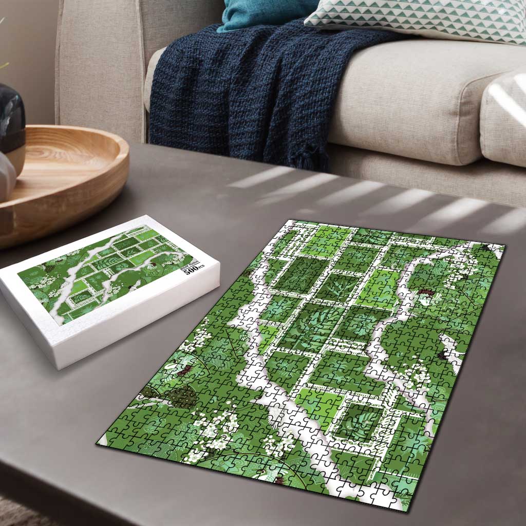 Hawaii Japanese Culture Sage Green Puzzle Spring Cranes Aloha Pattern