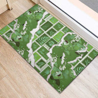 Hawaii Japanese Culture Sage Green Rubber Doormat Spring Cranes Aloha Pattern LT01 - Polynesian Pride