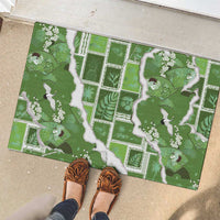 Hawaii Japanese Culture Sage Green Rubber Doormat Spring Cranes Aloha Pattern LT01 - Polynesian Pride