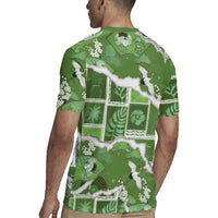 Hawaii Japanese Culture Sage Green Rugby Jersey Spring Cranes Aloha Pattern LT01 - Polynesian Pride