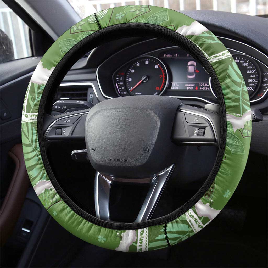 Hawaii Japanese Culture Sage Green Steering Wheel Cover Spring Cranes Aloha Pattern LT01 - Polynesian Pride