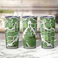 Hawaii Japanese Culture Sage Green Tumbler Cup Spring Cranes Aloha Pattern LT01 - Polynesian Pride