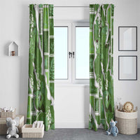 Hawaii Japanese Culture Sage Green Window Curtain Spring Cranes Aloha Pattern LT01 - Polynesian Pride