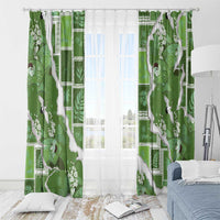 Hawaii Japanese Culture Sage Green Window Curtain Spring Cranes Aloha Pattern LT01 - Polynesian Pride