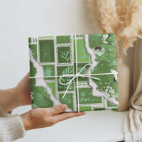 Hawaii Japanese Culture Sage Green Wrapping Paper Spring Cranes Aloha Pattern LT01 - Polynesian Pride