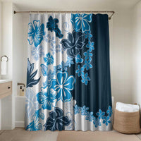 Blue Hibiscus Plumeria Floral Bathroom Set - Polynesian Pride