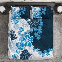 Blue Hibiscus Plumeria Floral Bedding Set - Polynesian Pride