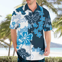 Blue Hibiscus Plumeria Floral Hawaiian Shirt - Polynesian Pride