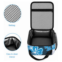 Blue Hibiscus Plumeria Floral Lunch Bag LT01 - Polynesian Pride