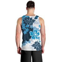 Blue Hibiscus Plumeria Floral Men Tank Top LT01 - Polynesian Pride