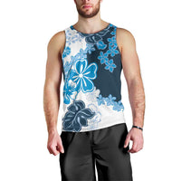 Blue Hibiscus Plumeria Floral Men Tank Top LT01 - Polynesian Pride