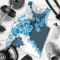 Blue Hibiscus Plumeria Floral Men Tank Top LT01 - Polynesian Pride