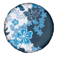 Blue Hibiscus Plumeria Floral Spare Tire Cover - Polynesian Pride