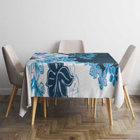 Blue Hibiscus Plumeria Floral Tablecloth LT01 - Polynesian Pride