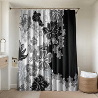 Gray Scale Hibiscus Plumeria Floral Bathroom Set - Polynesian Pride