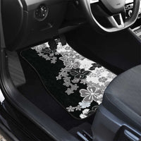 Gray Scale Hibiscus Plumeria Floral Car Mats LT01 - Polynesian Pride