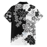 Gray Scale Hibiscus Plumeria Floral Hawaiian Shirt - Polynesian Pride