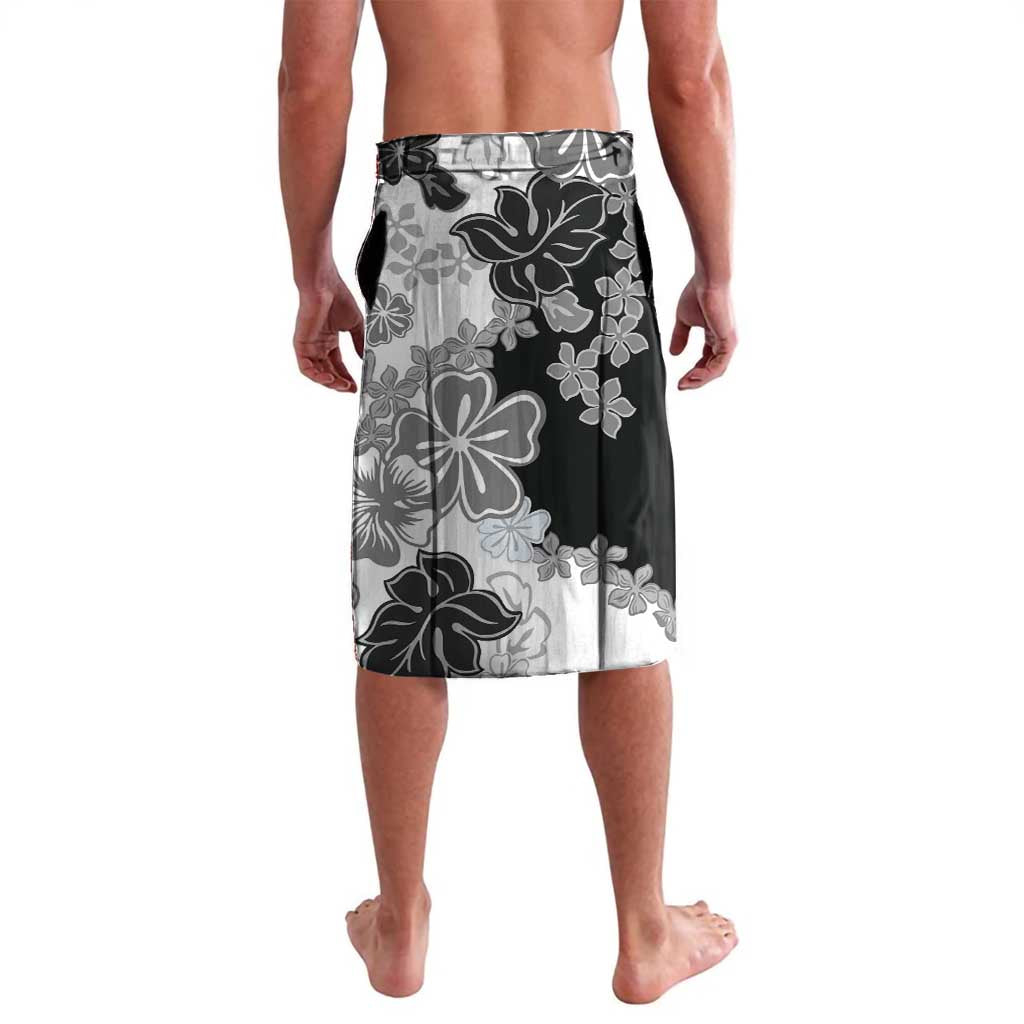 Gray Scale Hibiscus Plumeria Floral Lavalava - Polynesian Pride
