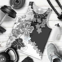 Gray Scale Hibiscus Plumeria Floral Men Tank Top LT01 - Polynesian Pride