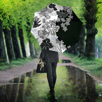 Gray Scale Hibiscus Plumeria Floral Umbrella - Polynesian Pride