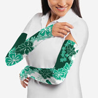 Green Hibiscus Plumeria Floral Arm Sleeves LT01 - Polynesian Pride